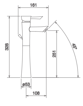 disegno tecnico miscelatore lavabo la torre konvex